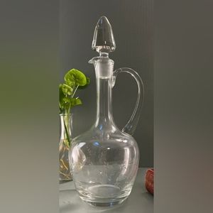 Vintage Crystal Decanter Etched Flower and Leaf Design by Princess House